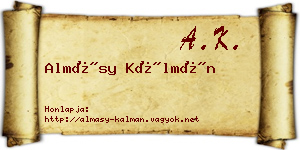 Almásy Kálmán névjegykártya
