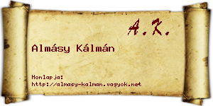Almásy Kálmán névjegykártya