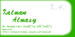 kalman almasy business card